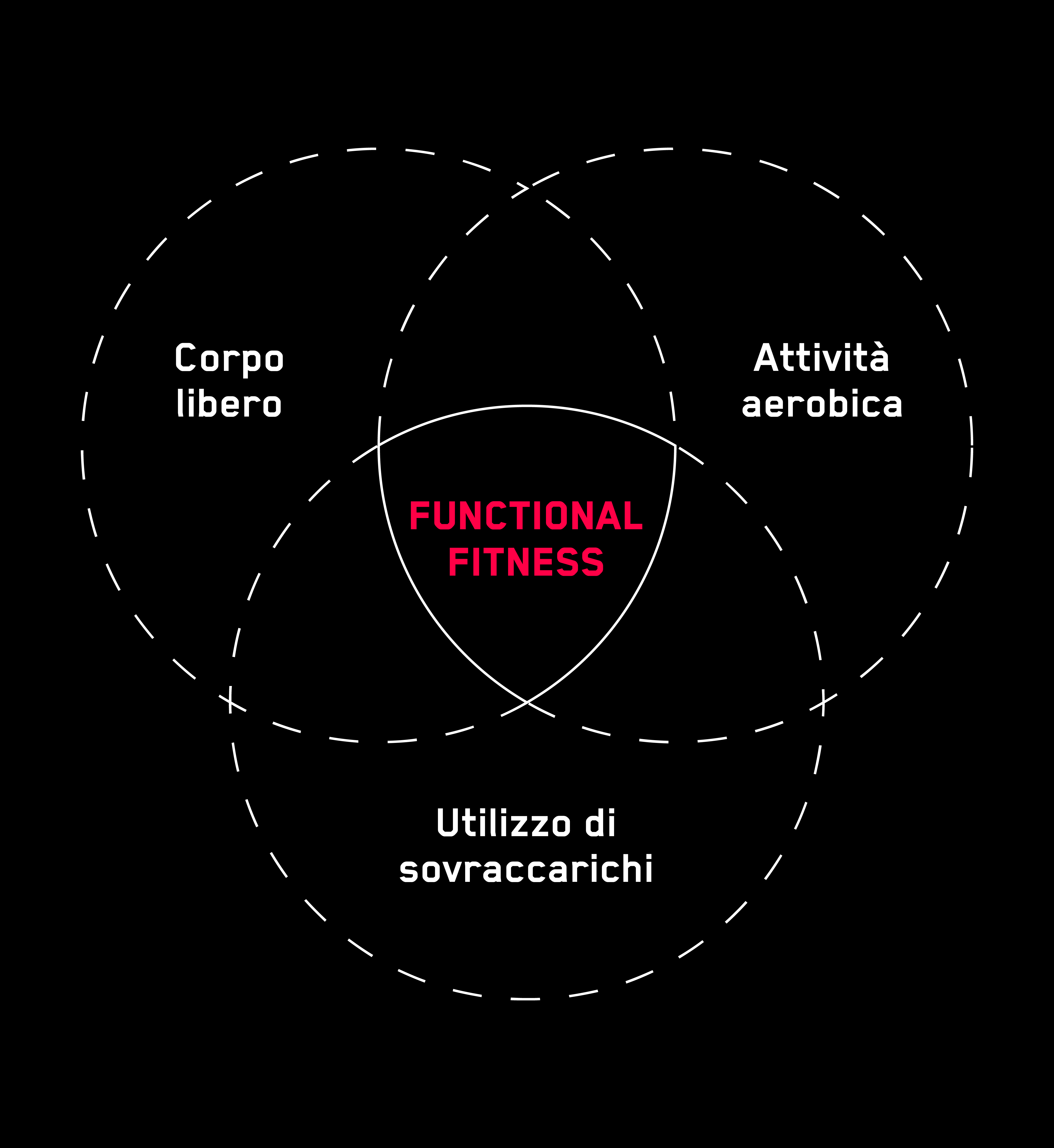 Le tre aree del Functional Fitness: corpo libero, attivit aerobica e utilizzo di sovraccarichi